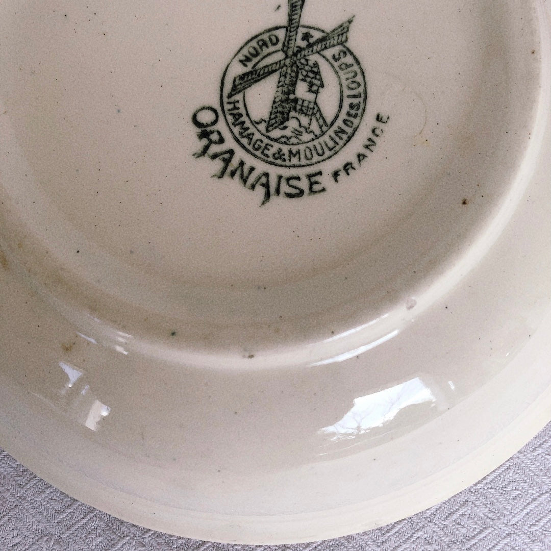 ムーランデルー Moulin des Loups 『ORANAISE』キャロットプレート 深皿 幾何学模様 フランスアンティーク食器 ブロカント 蚤の市