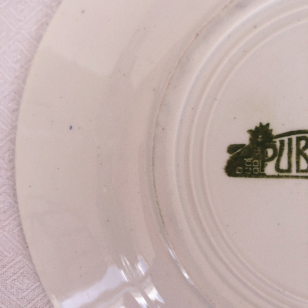 ムーランデルー Moulin des Loups 『PUBLEX』デザートプレート 幾何学模様 フランスアンティーク食器 ブロカント 蚤の市