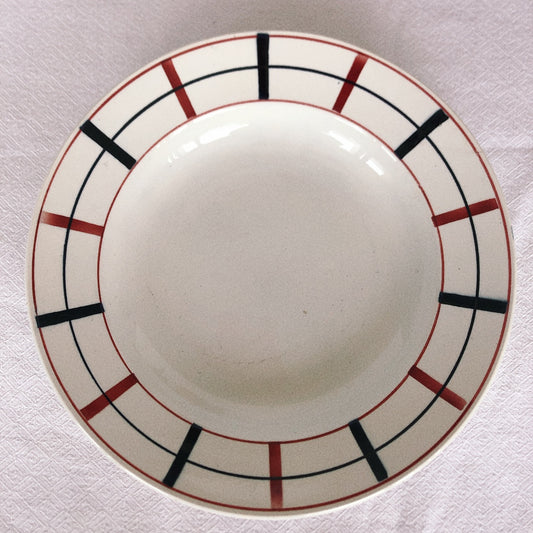 サンタマン St Amand ドゥミクルーズプレート バスク柄 C フランスアンティーク 蚤の市 ブロカント