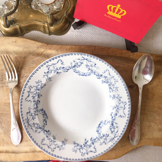 フランスアンティーク U&Cサルグミンヌ sarreguemines スーププレート ”モーツアルト” E フランスアンティーク食器 ブロカント 蚤の市