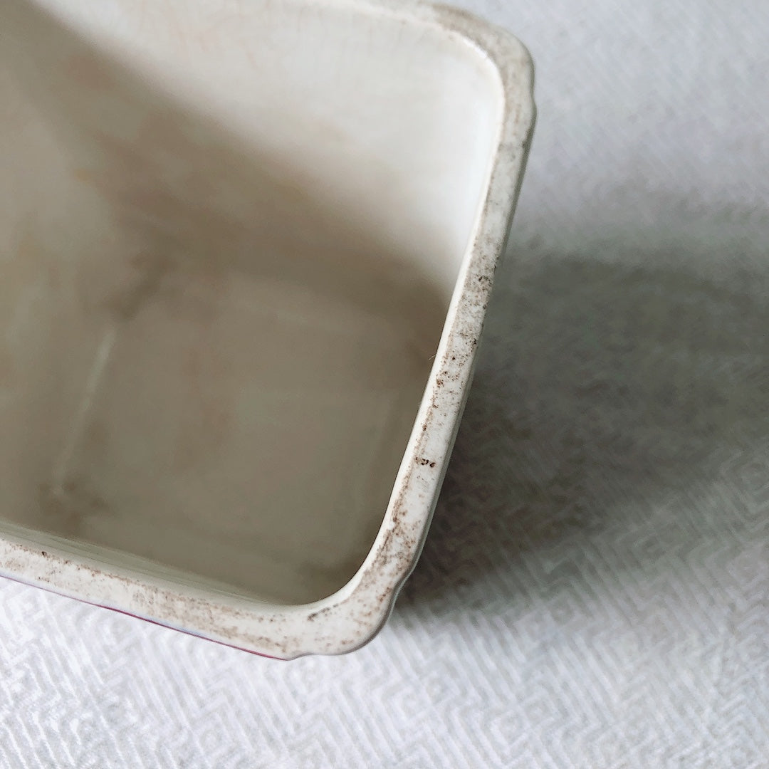 フランスアンティーク HBCM Béarn クレイユエモントロー バスク柄 陶器キャニスター3点セット 陶器「ルージュ・マリン」