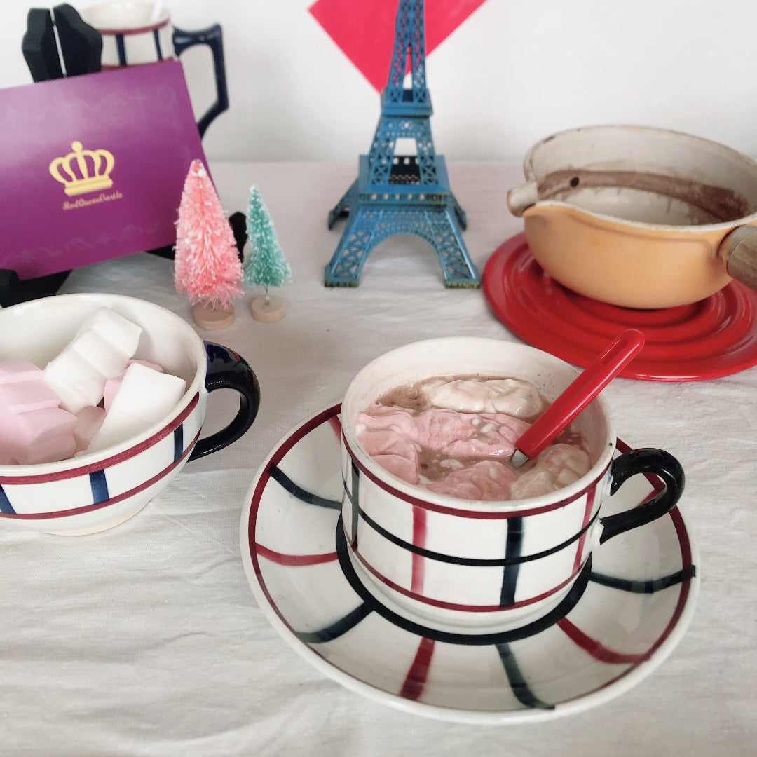 サンタマン バスク柄のカップ&ソーサー A フランスアンティーク食器 ブロカント 蚤の市