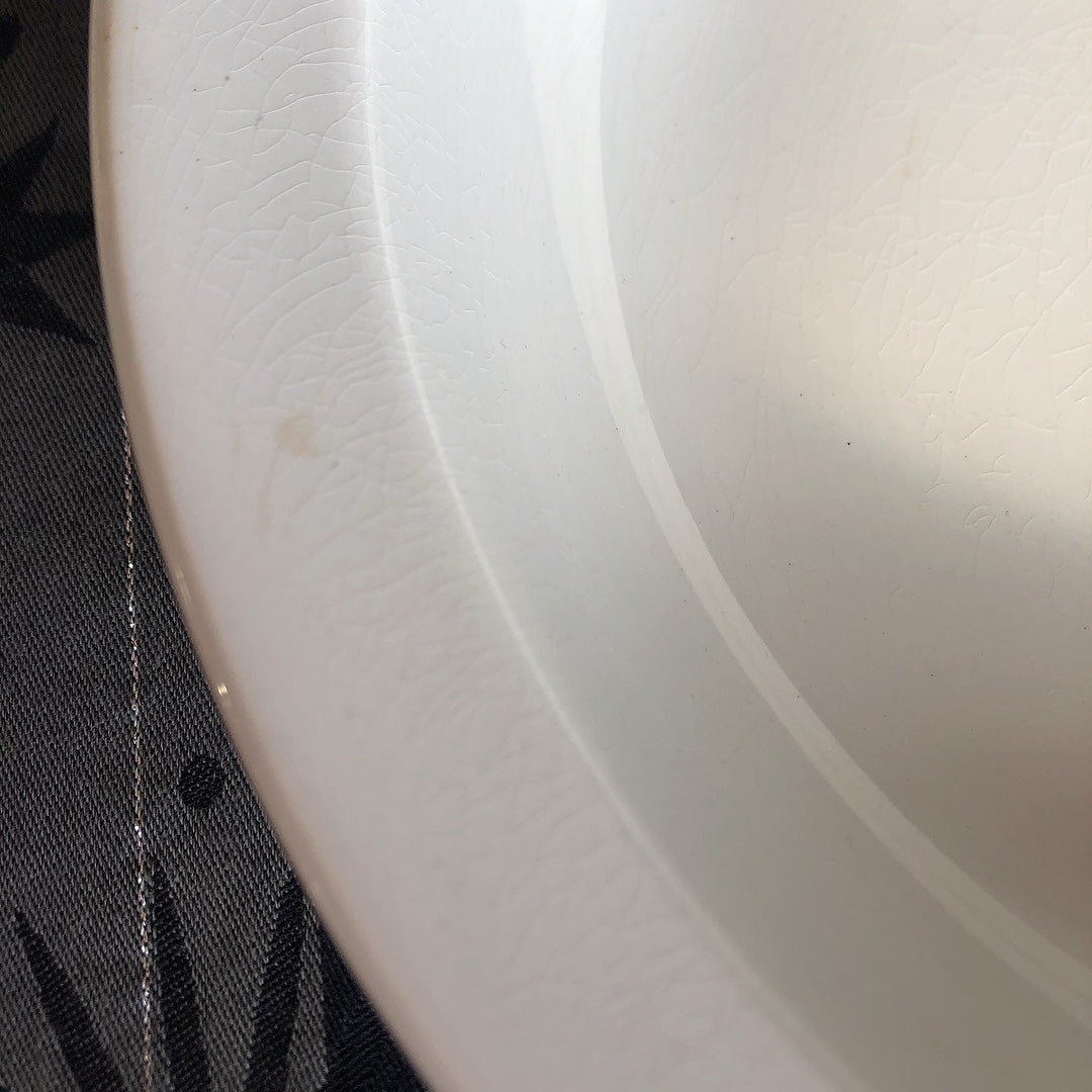フランス アンティーク Digoin&sarreguemines ディゴワンサルグミンヌ 白い大きな深皿 29.5cm フランスアンティーク食器 ブロカント 蚤の市