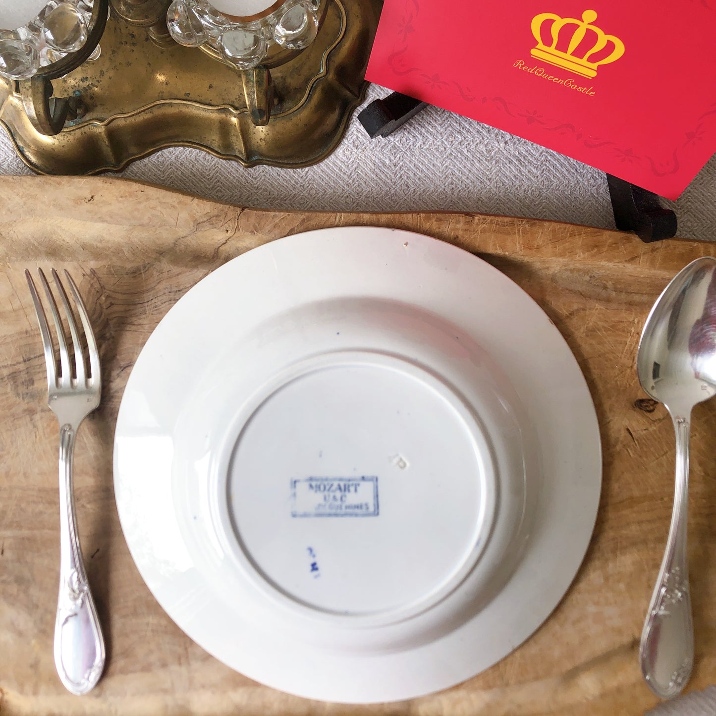 フランスアンティーク U&Cサルグミンヌ sarreguemines スーププレート ”モーツアルト” F フランスアンティーク食器 ブロカント 蚤の市
