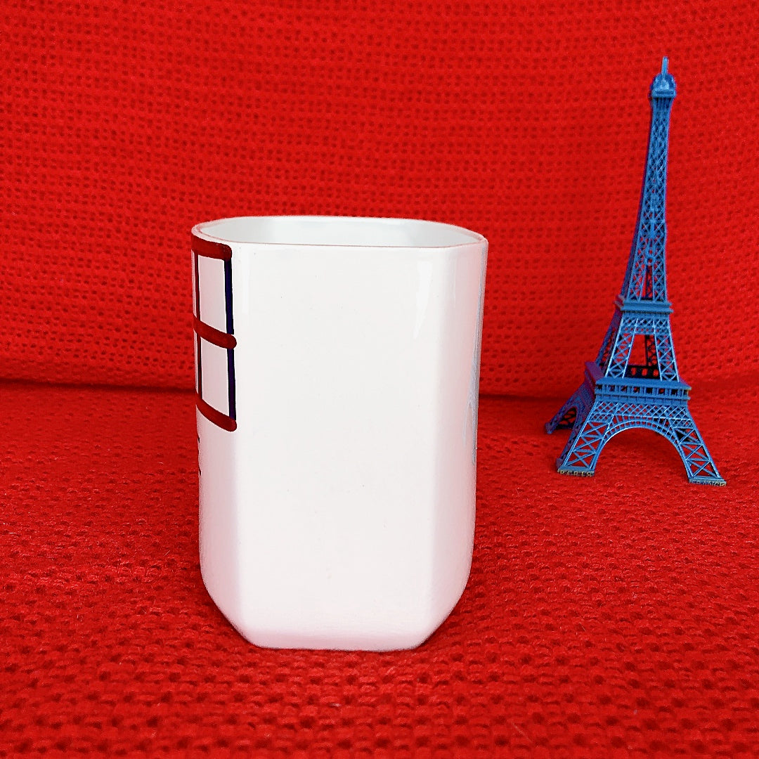 ご予約 フランスアンティーク HBCM Béarn クレイユエモントロー バスク柄 陶器キャニスター 「ルージュ・ブルー」A フランスアンティーク食器 ブロカント 蚤の市