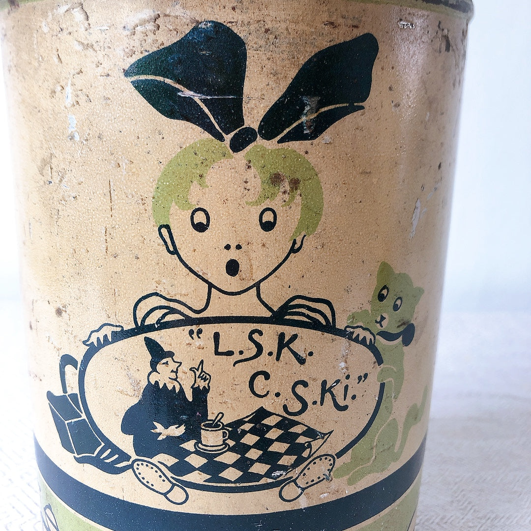 フランスアンティーク ELESCA エレスカ TIN缶 "CHOCOLAT AU LAIT EN POUDRE(ココア)" フランスアンティーク・ヴィンテージ雑貨 ブロカント・蚤の市