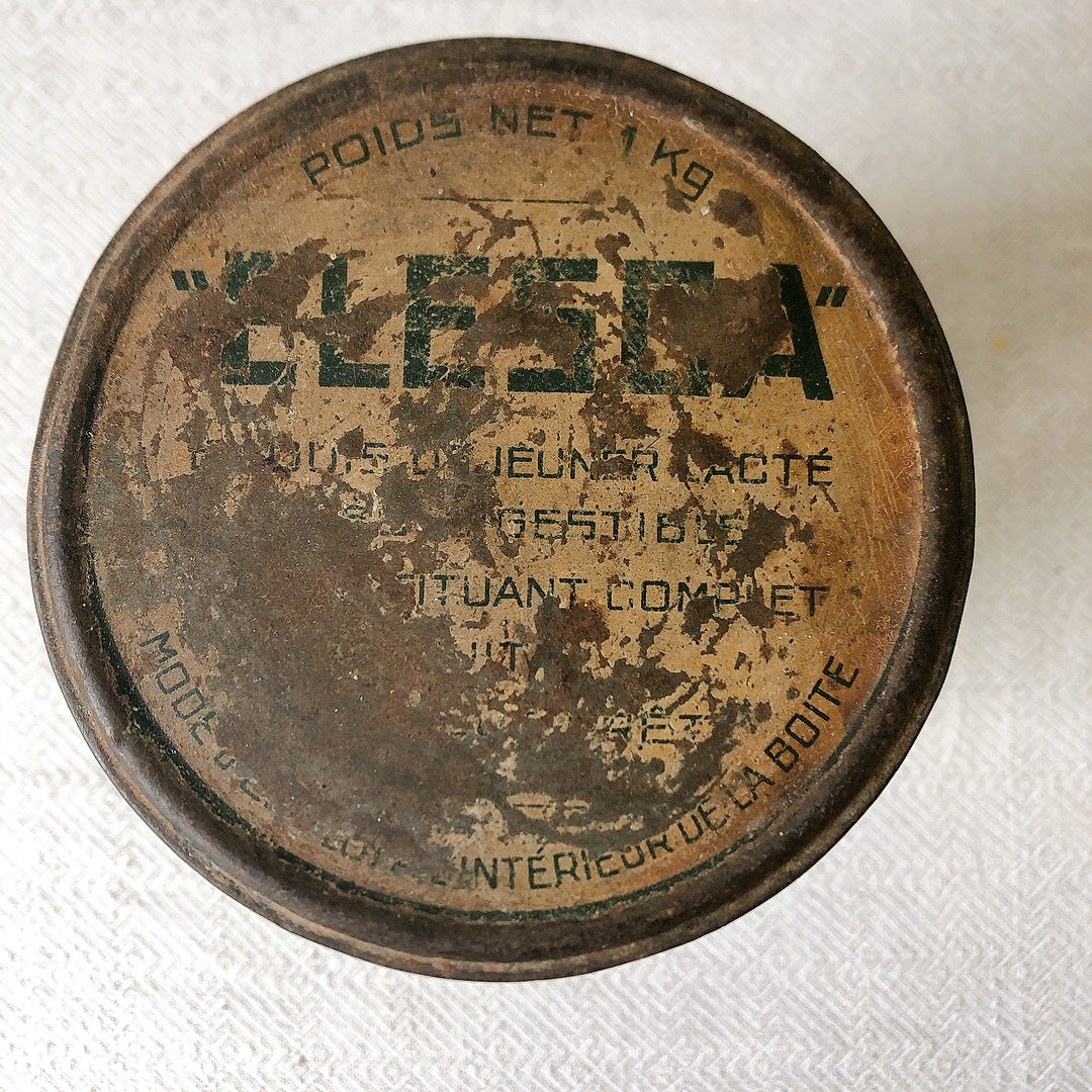 フランスアンティーク ELESCA エレスカ TIN缶 "SUCRE EN MOSEUAX(角砂糖)" フランスアンティーク・ヴィンテージ雑貨 ブロカント・蚤の市