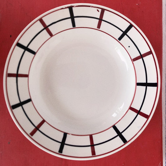 サンタマン St Amand ドゥミクルーズプレート バスク柄 B フランスアンティーク 蚤の市 ブロカント