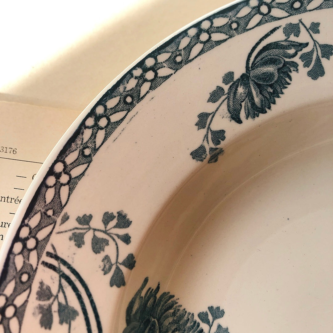 フランスアンティーク U&Cサルグミンヌ 深皿 ”ROYAT” ロワイヤ A フランスアンティーク食器 ブロカント 蚤の市