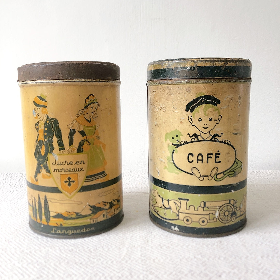 フランスアンティーク ELESCA エレスカ TIN缶 "CHOCOLAT AU LAIT EN POUDRE(ココア)" フランスアンティーク・ヴィンテージ雑貨 ブロカント・蚤の市