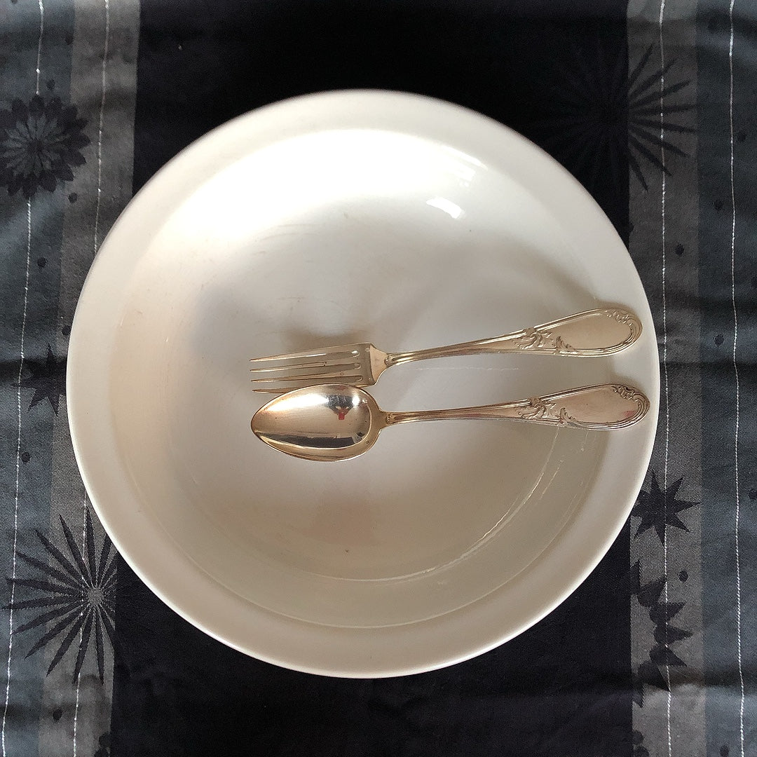 フランス アンティーク Digoin&sarreguemines ディゴワンサルグミンヌ 白い大きな深皿 30.5cm フランスアンティーク食器 ブロカント 蚤の市