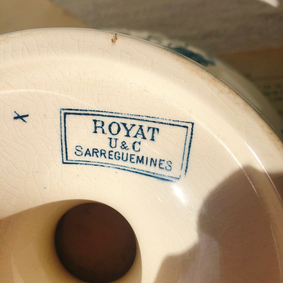 ご予約 フランスアンティーク U&Cサルグミンヌ コンポティエ・コンポ―ト皿 ”ROYAT” ロワイヤ フランスアンティーク食器 ブロカント 蚤の市