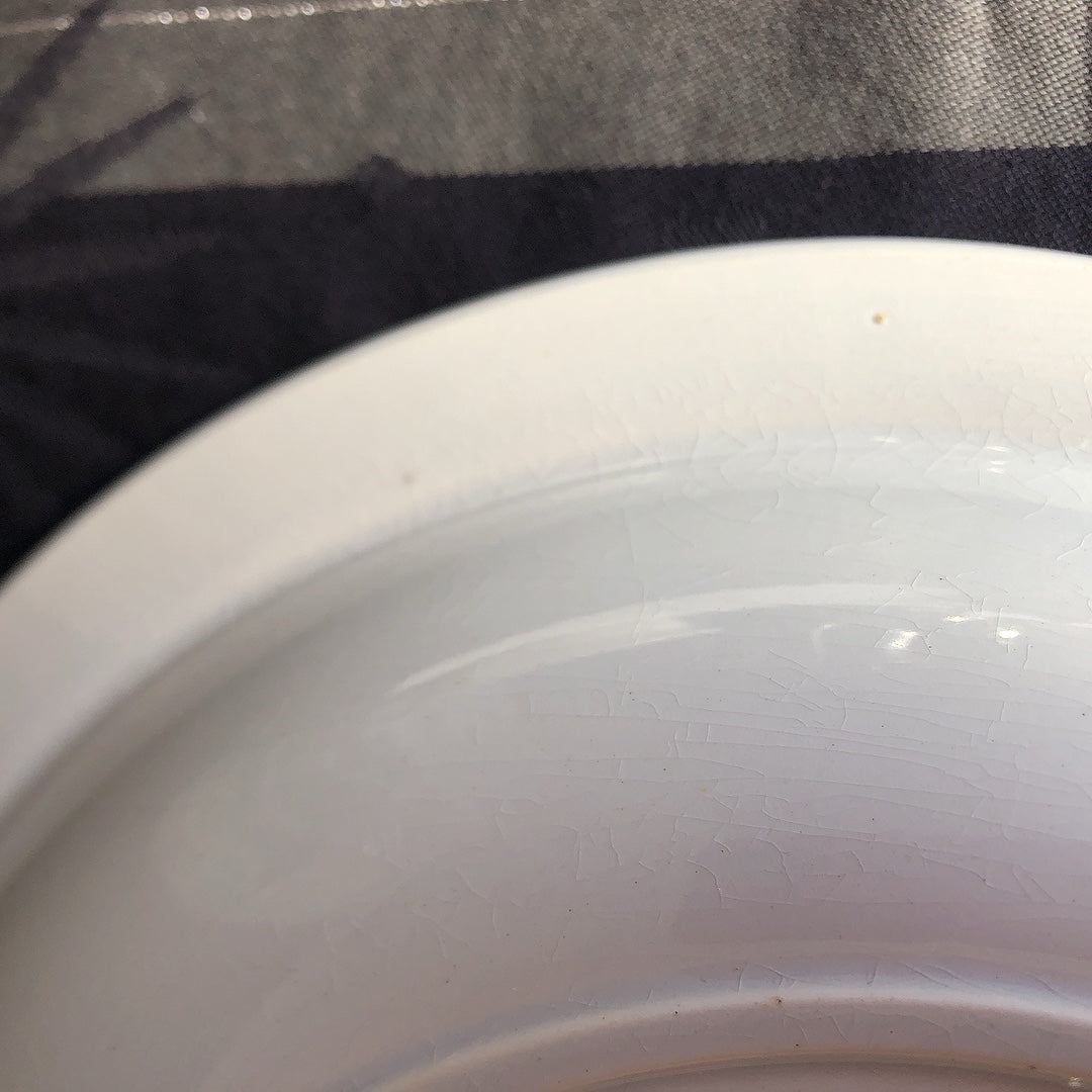 フランス アンティーク Digoin&sarreguemines ディゴワンサルグミンヌ 白い大きな深皿 29.5cm フランスアンティーク食器 ブロカント 蚤の市
