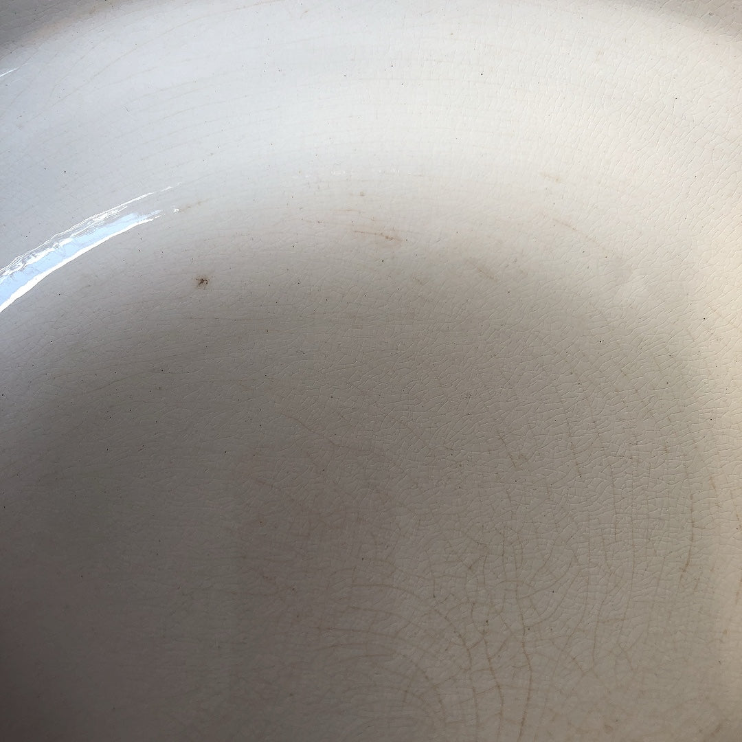 フランス アンティーク Digoin&sarreguemines ディゴワンサルグミンヌ 白い大きな深皿 30.5cm フランスアンティーク食器 ブロカント 蚤の市