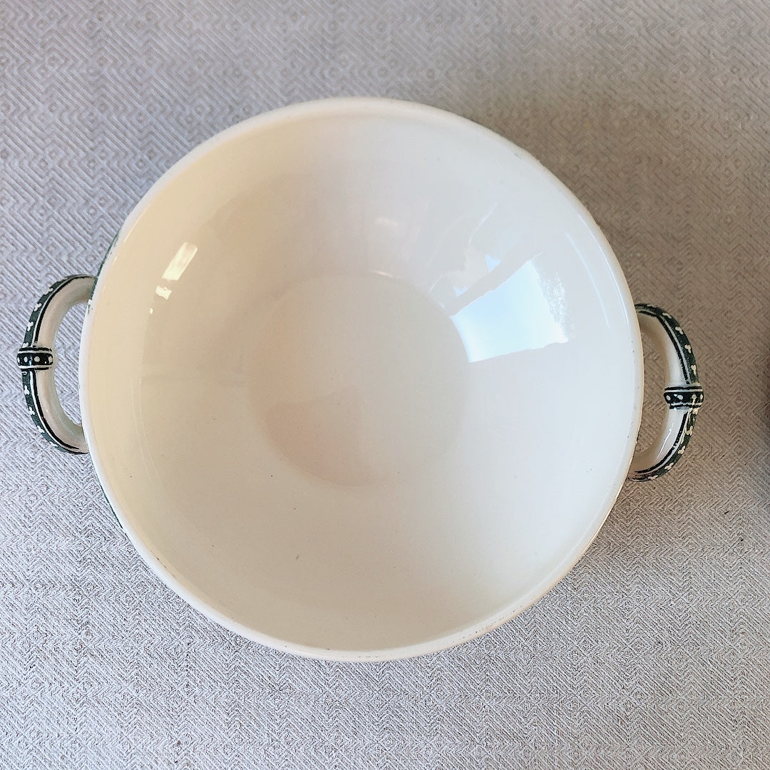 【美品】フランスアンティーク U&C sarreguemines サルグミンヌ スーピエール ”NEIGE”小鳥 フランスアンティーク食器 ブロカント 蚤の市