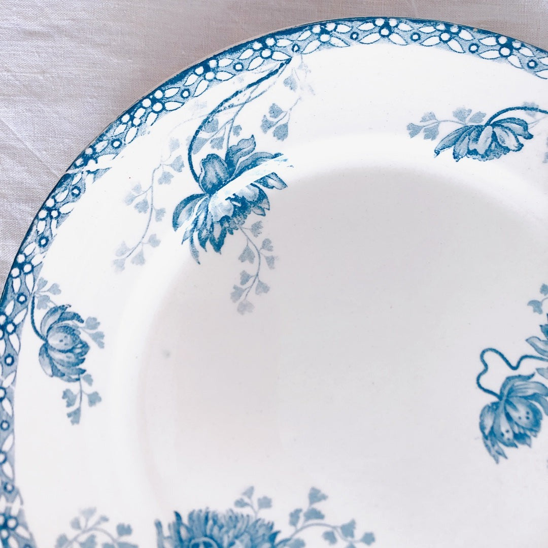 フランスアンティーク UCサルグミンヌ ディナープレート 平皿 ”ROYAT” ロワイヤ C フランスアンティーク食器 ブロカント 蚤の市