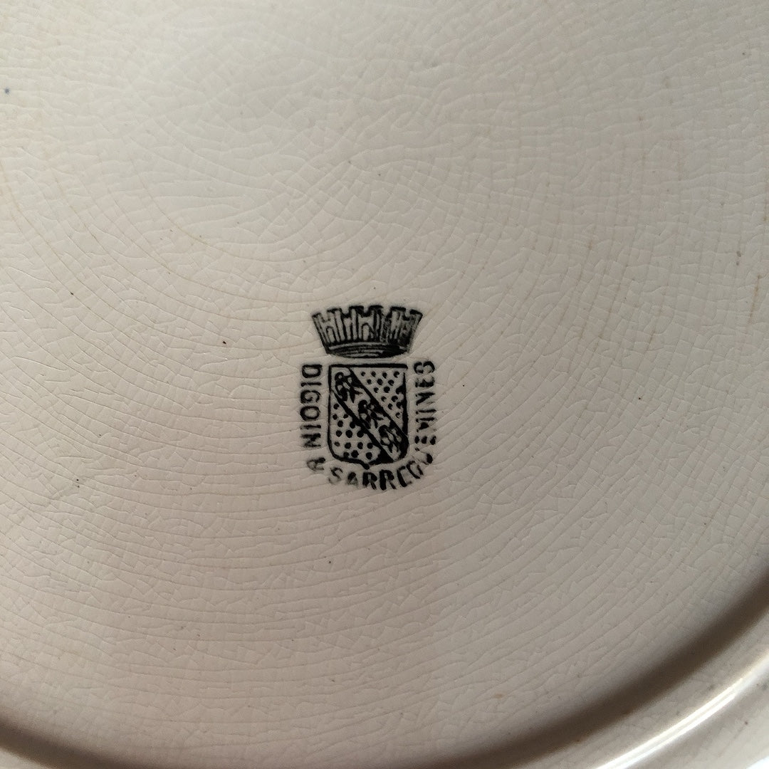 フランス アンティーク Digoin&sarreguemines ディゴワンサルグミンヌ 白い大きな深皿 30.5cm フランスアンティーク食器 ブロカント 蚤の市