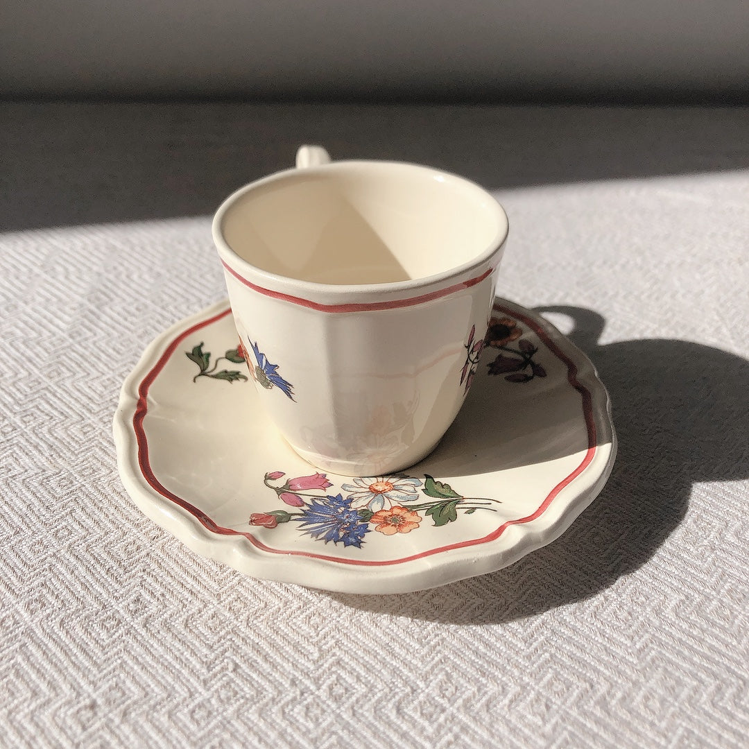 ディゴワンサルグミンヌ Digoin&sarreguemines アグレスト コーヒー/ティーポット&カップ&ソーサー フランスアンティーク食器 フランス蚤の市・ブロカント