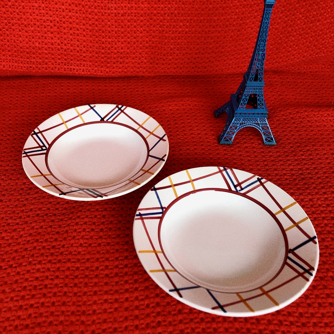 フランス GIEN ジアン 『MALVINA』スーププレート A フランスアンティーク食器 ブロカント 蚤の市