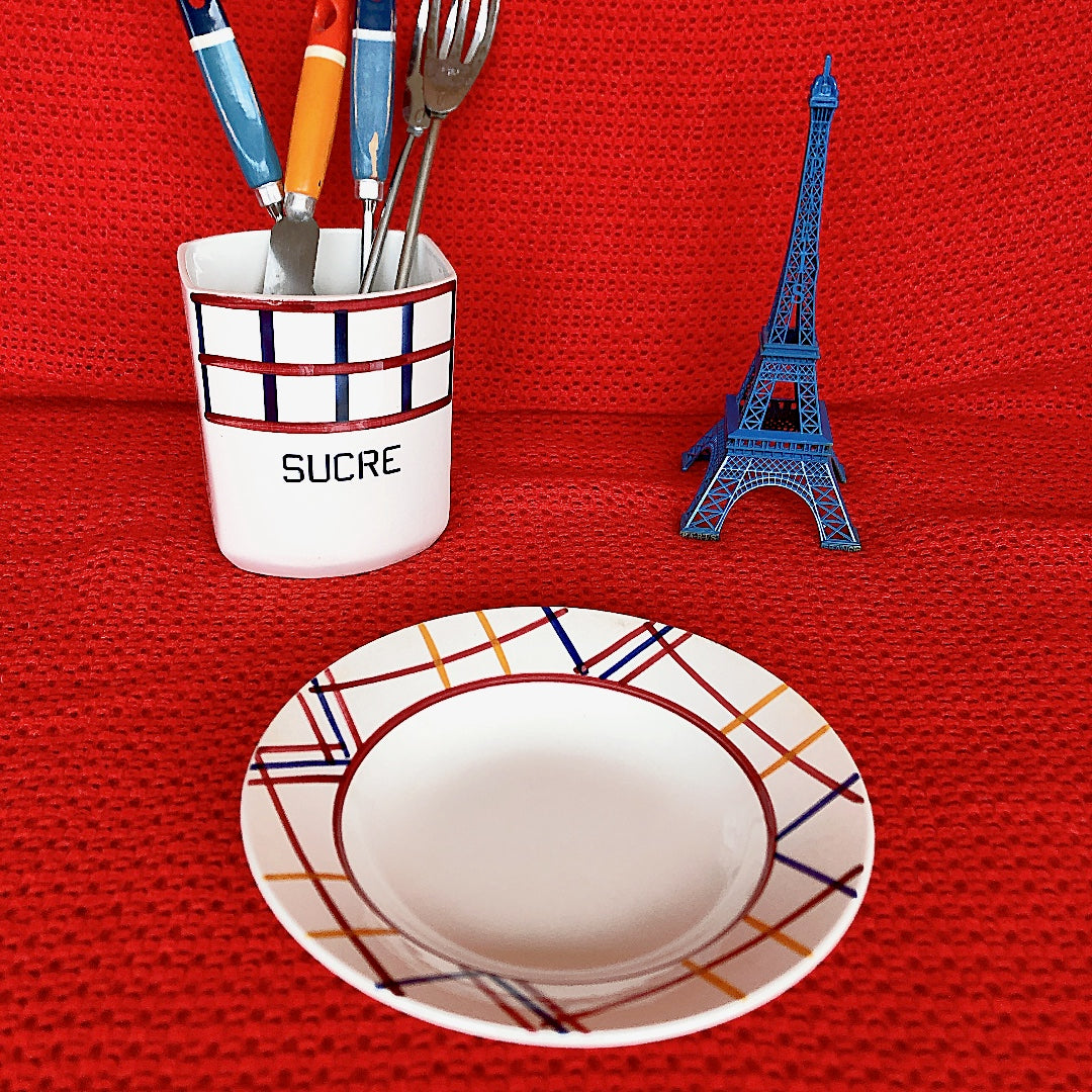 フランス GIEN ジアン 『MALVINA』スーププレート A フランスアンティーク食器 ブロカント 蚤の市