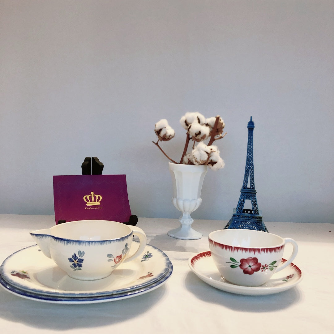 ディゴワンサルグミンヌ 『マリールー』 プレート・平皿 B フランスアンティーク・ヴィンテージ食器 ブロカント 蚤の市