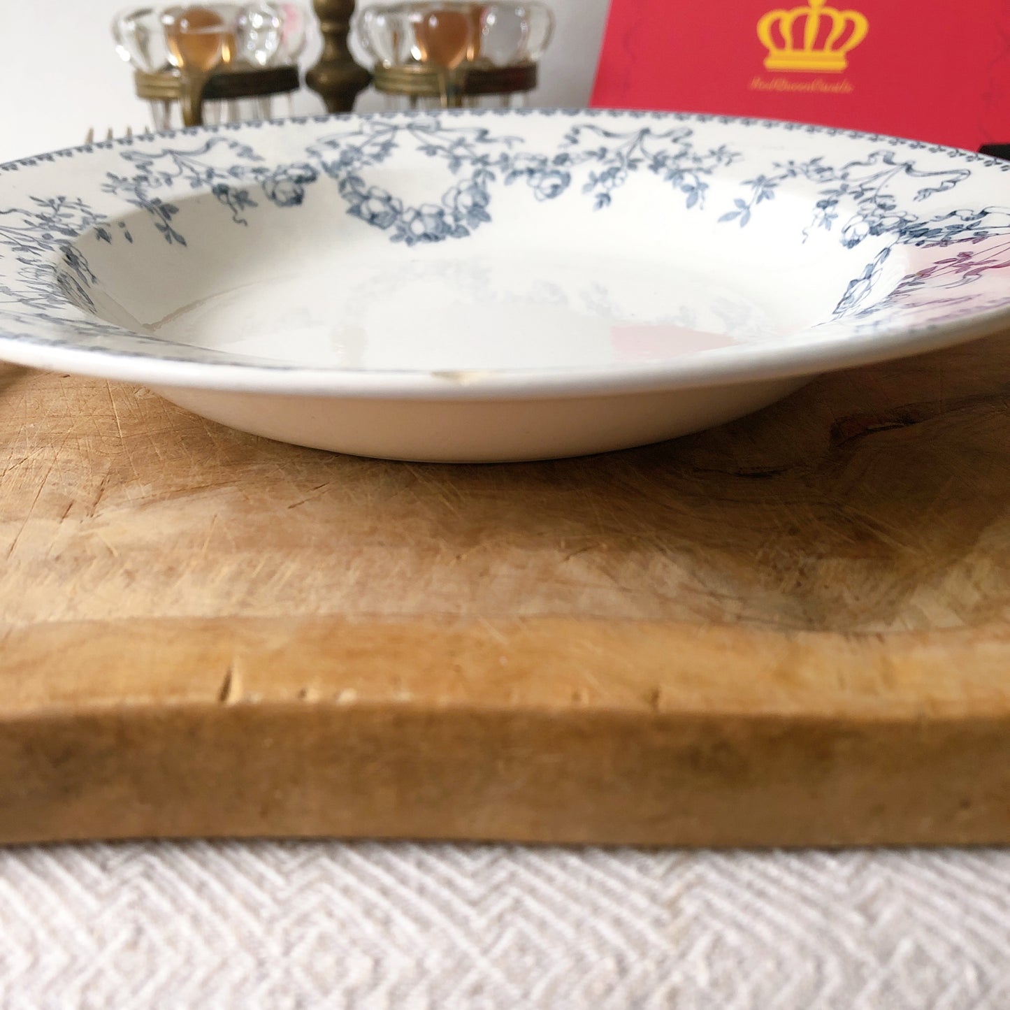 フランスアンティーク U&Cサルグミンヌ sarreguemines スーププレート ”モーツアルト” H フランスアンティーク食器 ブロカント 蚤の市