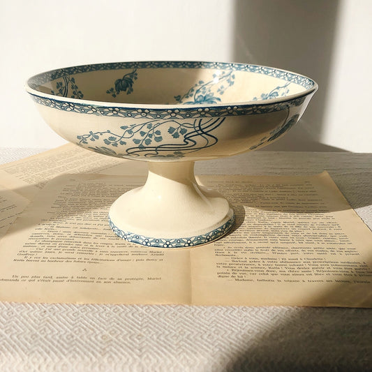 フランスアンティーク U&Cサルグミンヌ コンポティエ・コンポ―ト皿 ”ROYAT” ロワイヤ フランスアンティーク食器 ブロカント 蚤の市