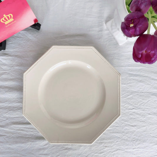 サルグミンヌ オクトゴナル ファイアンスフィーヌ フランスアンティークプレート 皿 フランスアンティーク食器 ブロカント 蚤の市