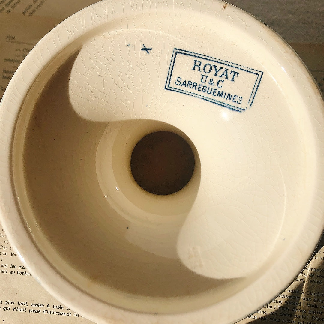 フランスアンティーク U&Cサルグミンヌ コンポティエ・コンポ―ト皿 ”ROYAT” ロワイヤ フランスアンティーク食器 ブロカント 蚤の市