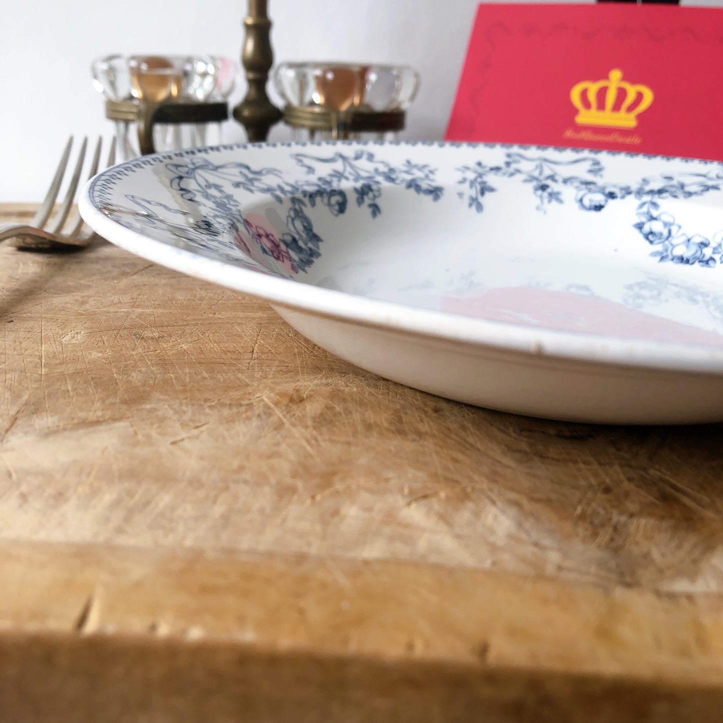 フランスアンティーク U&Cサルグミンヌ sarreguemines スーププレート ”モーツアルト” E フランスアンティーク食器 ブロカント 蚤の市