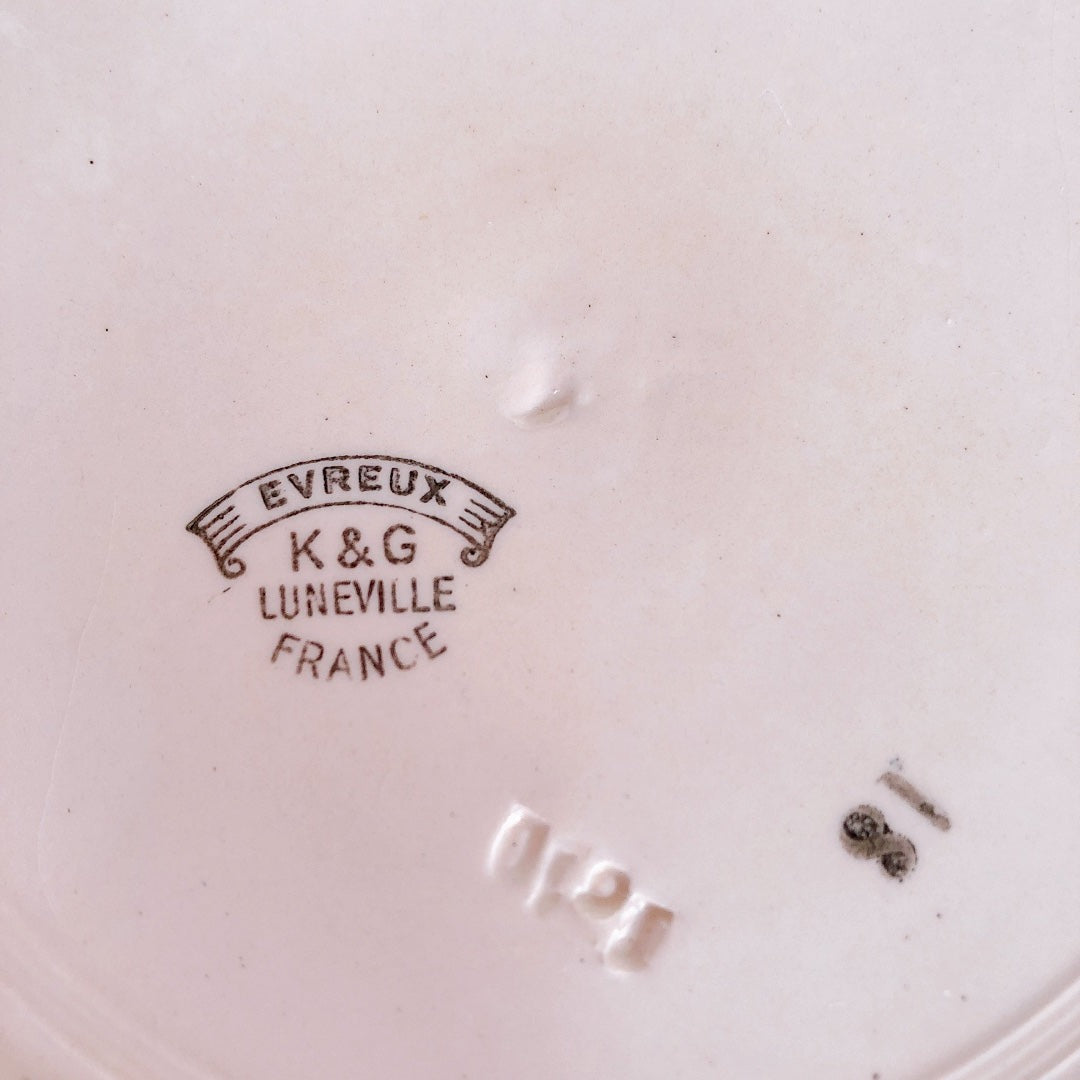 フランスアンティーク K&G Luneville リュネヴィル 『EVREUX』花柄 大皿 フランスアンティーク食器 ブロカント 蚤の市