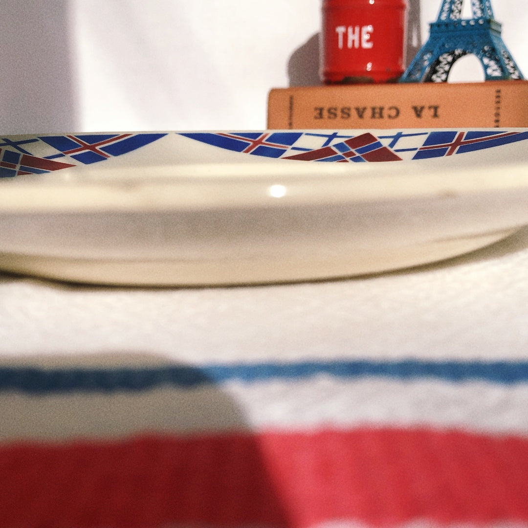 リュネヴィル LUNEVILLE " HOSSEGOR V.F.PARIS"シリーズ 幾何学模様プレート 平皿 E フランスアンティーク食器 蚤の市 ブロカント