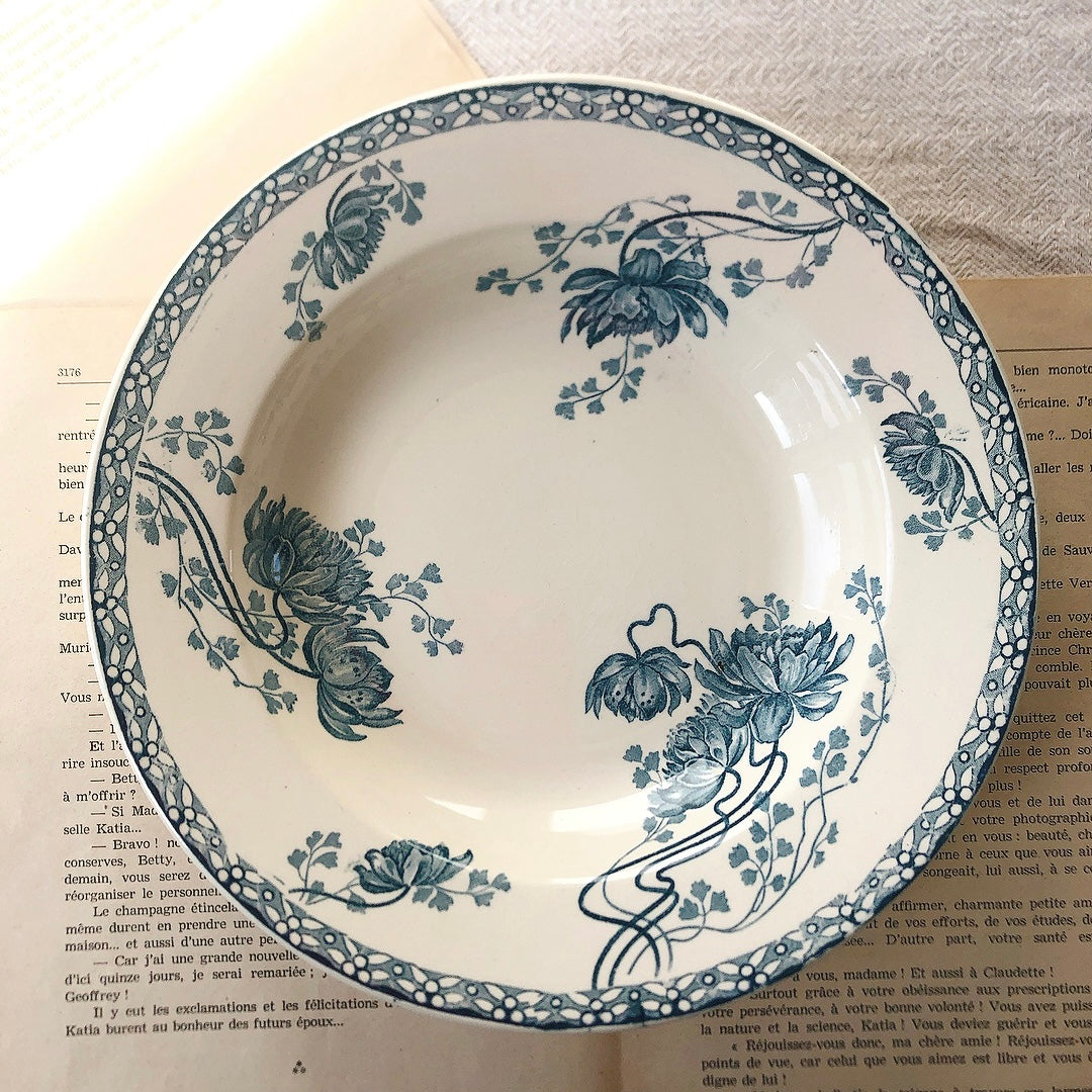 フランスアンティーク U&Cサルグミンヌ 深皿 ”ROYAT” ロワイヤ A フランスアンティーク食器 ブロカント 蚤の市
