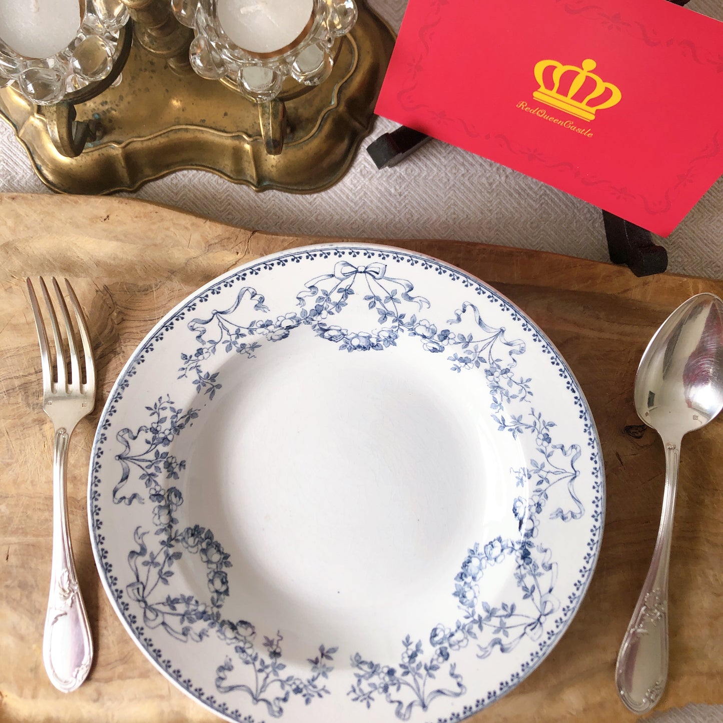 フランスアンティーク U&Cサルグミンヌ sarreguemines スーププレート ”モーツアルト” G フランスアンティーク食器 ブロカント 蚤の市