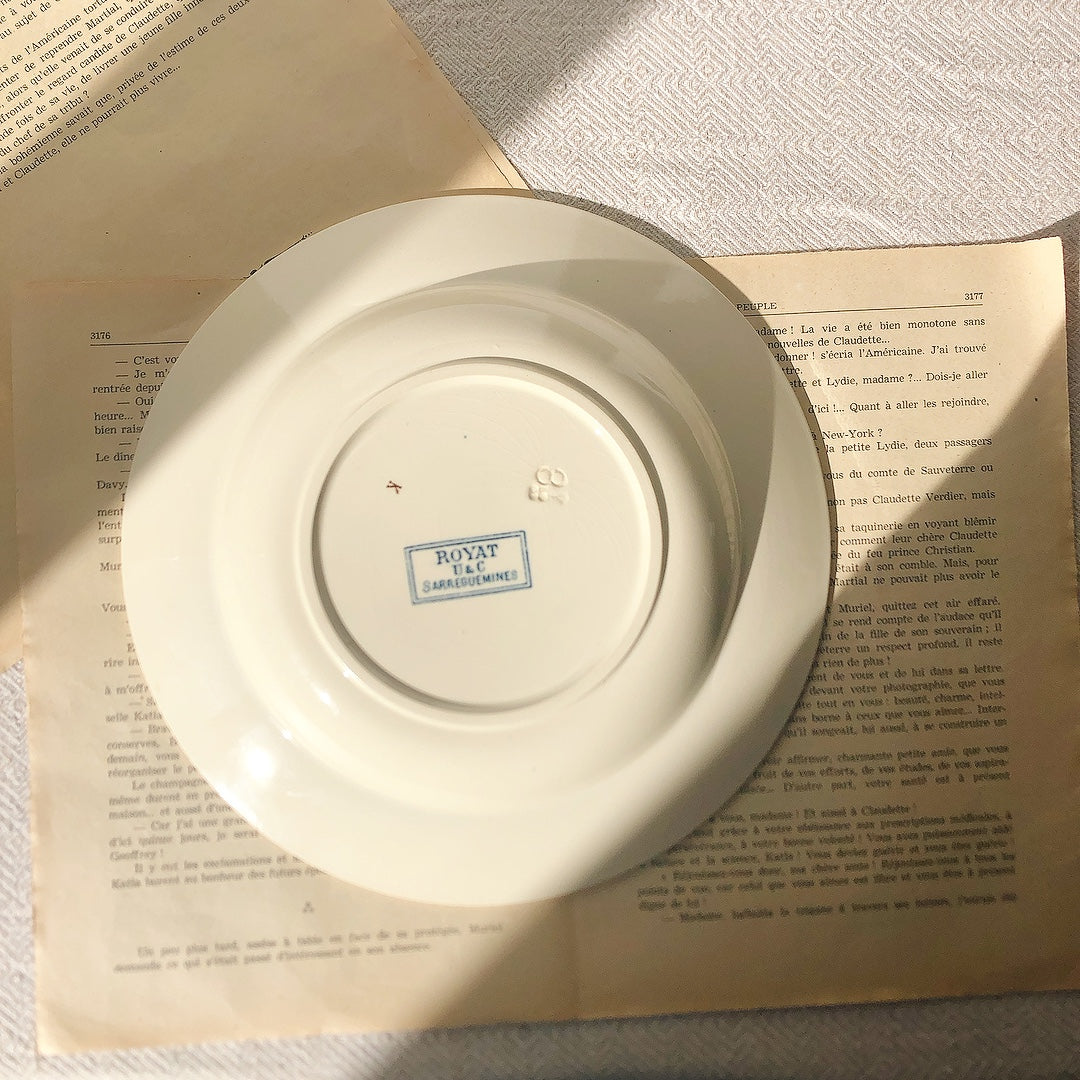 フランスアンティーク U&Cサルグミンヌ 深皿 ”ROYAT” ロワイヤ A フランスアンティーク食器 ブロカント 蚤の市