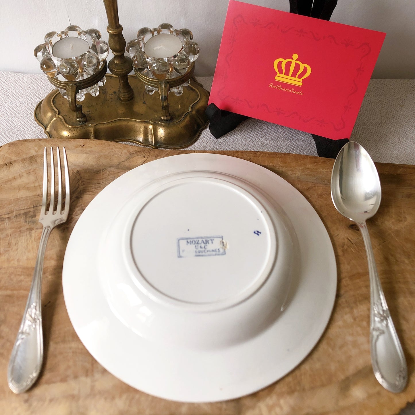 フランスアンティーク U&Cサルグミンヌ sarreguemines スーププレート ”モーツアルト” H フランスアンティーク食器 ブロカント 蚤の市