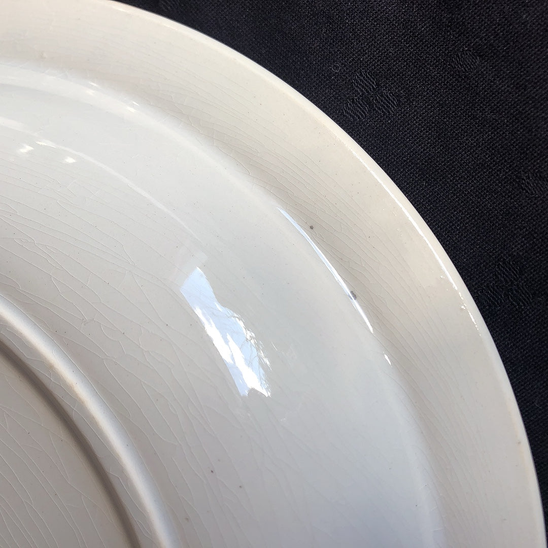 フランス アンティーク Digoin&sarreguemines ディゴワンサルグミンヌ 白い大きな深皿 29.5cm フランスアンティーク食器 ブロカント 蚤の市