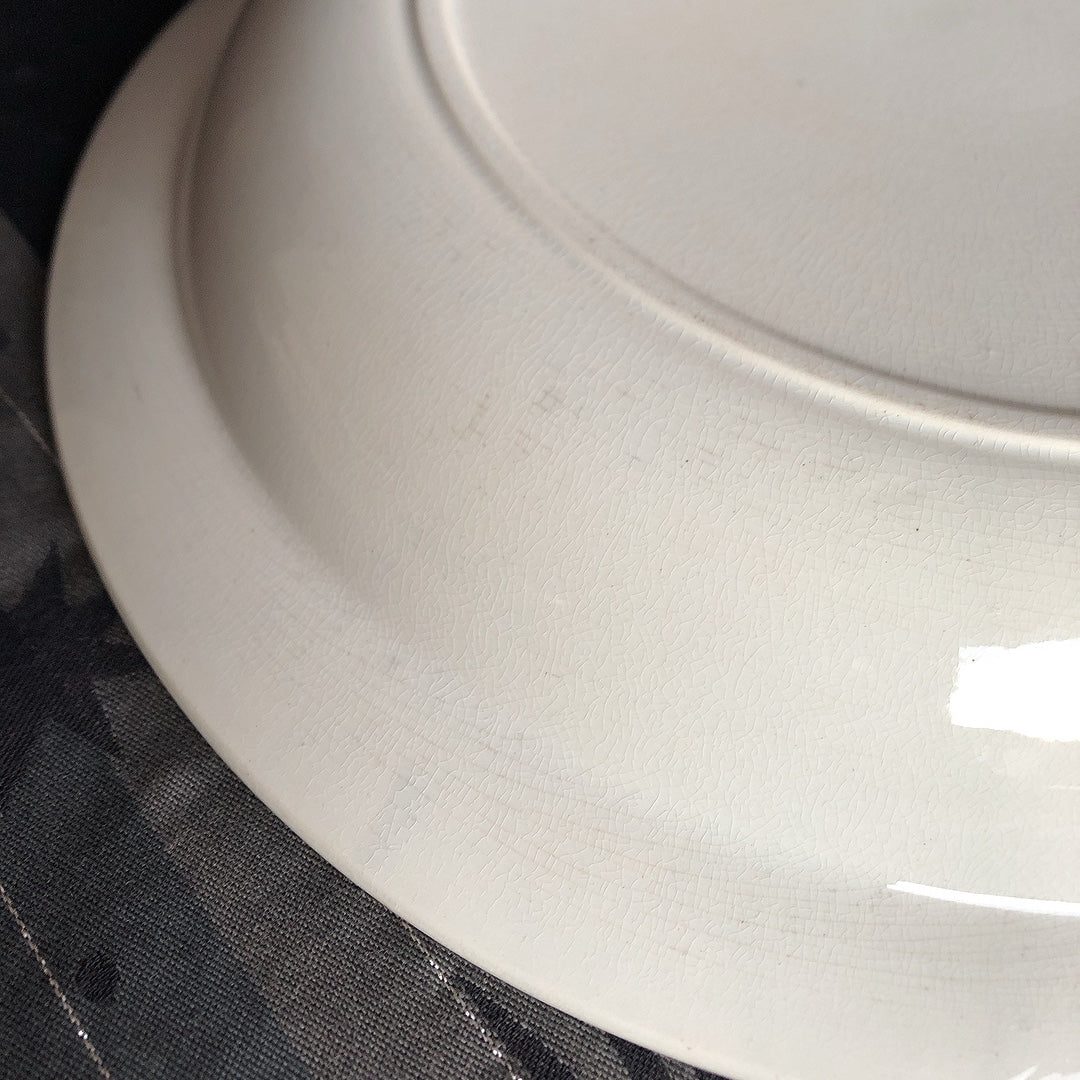 フランス アンティーク Digoin&sarreguemines ディゴワンサルグミンヌ 白い大きな深皿 30.5cm フランスアンティーク食器 ブロカント 蚤の市