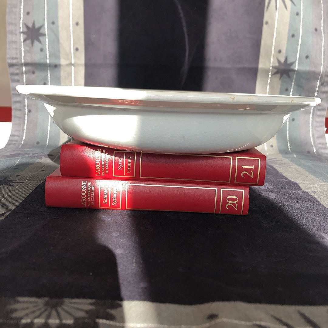 フランス アンティーク Digoin&sarreguemines ディゴワンサルグミンヌ 白い大きな深皿 29.5cm フランスアンティーク食器 ブロカント 蚤の市