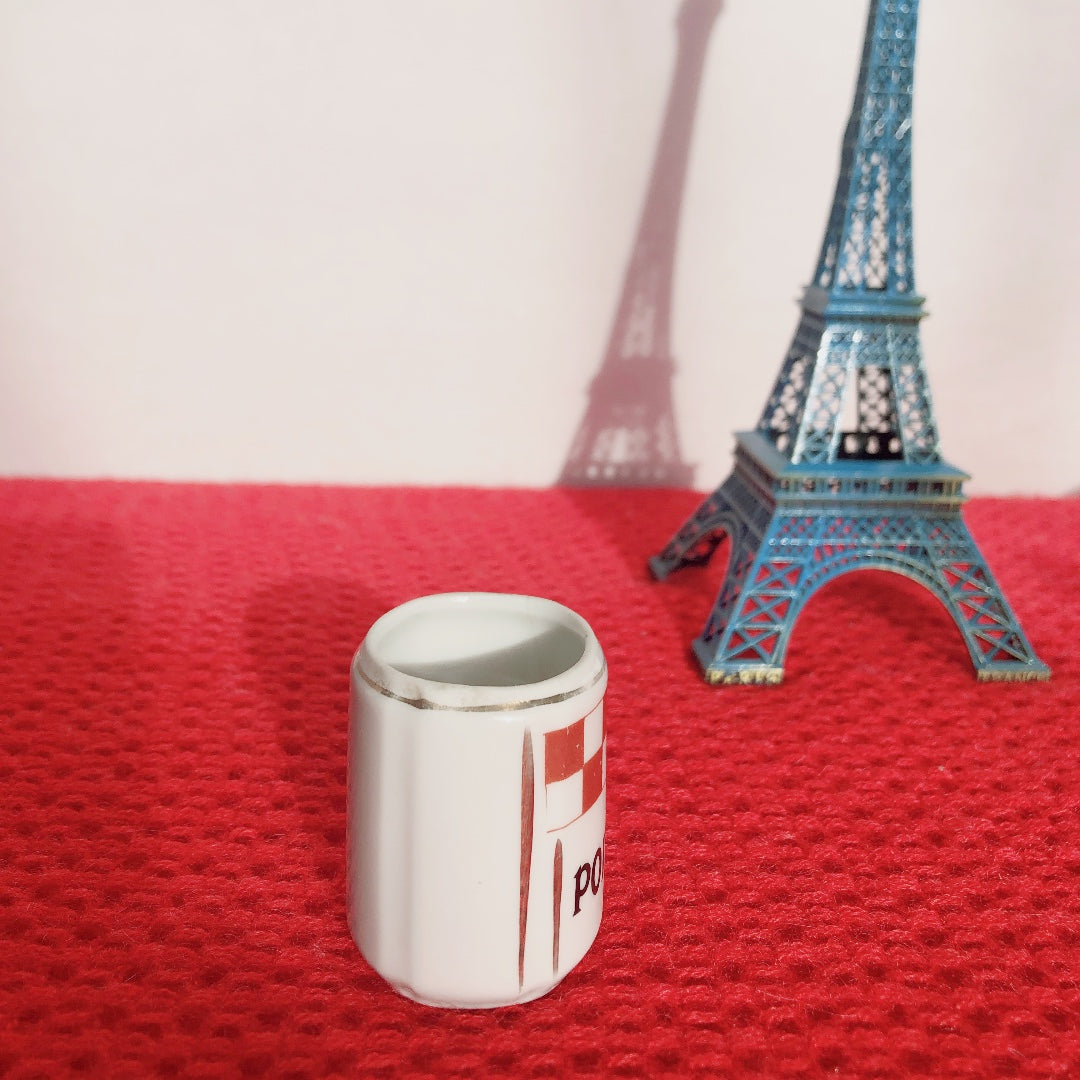 フランスアンティーク 陶器キャニスター ダミエ柄 レッド&ホワイト 3点セット フランスアンティーク食器 ブロカント 蚤の市