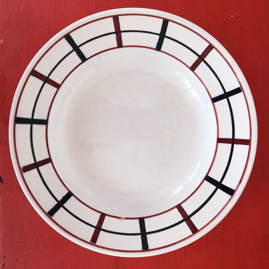 サンタマン St Amand ドゥミクルーズプレート バスク柄 E フランスアンティーク 蚤の市 ブロカント