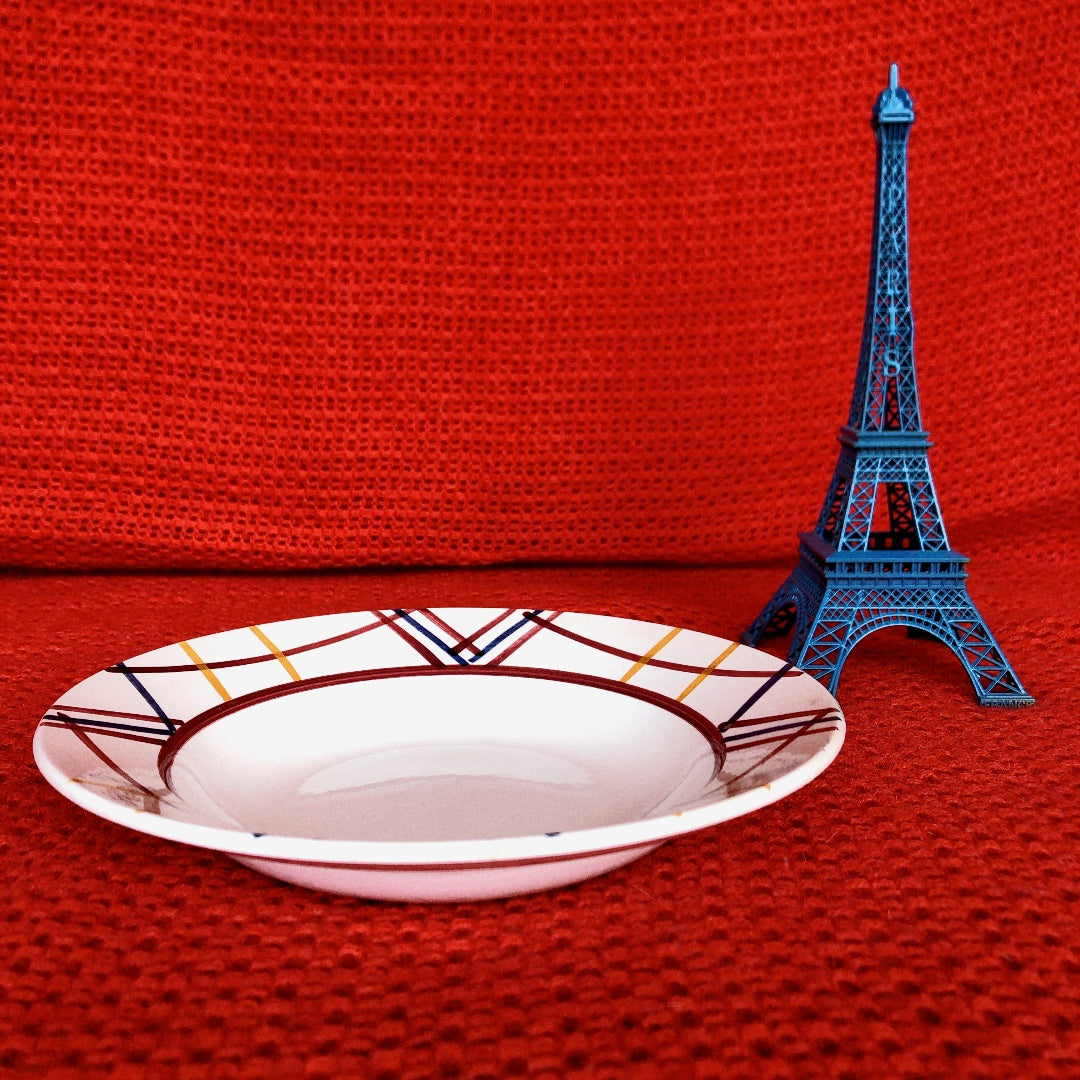 フランス GIEN ジアン 『MALVINA』スーププレート A フランスアンティーク食器 ブロカント 蚤の市