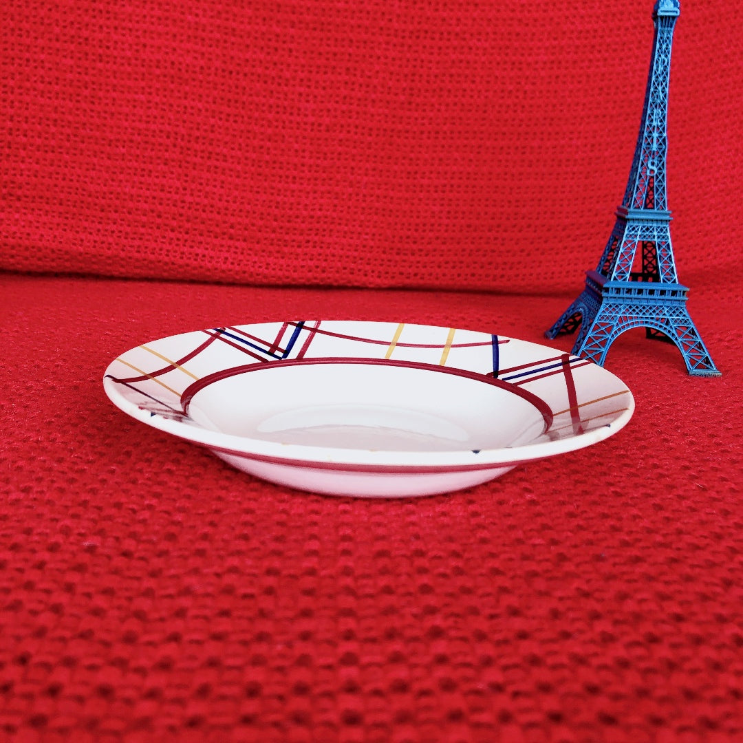 フランス GIEN ジアン 『MALVINA』スーププレート B フランスアンティーク食器 ブロカント 蚤の市