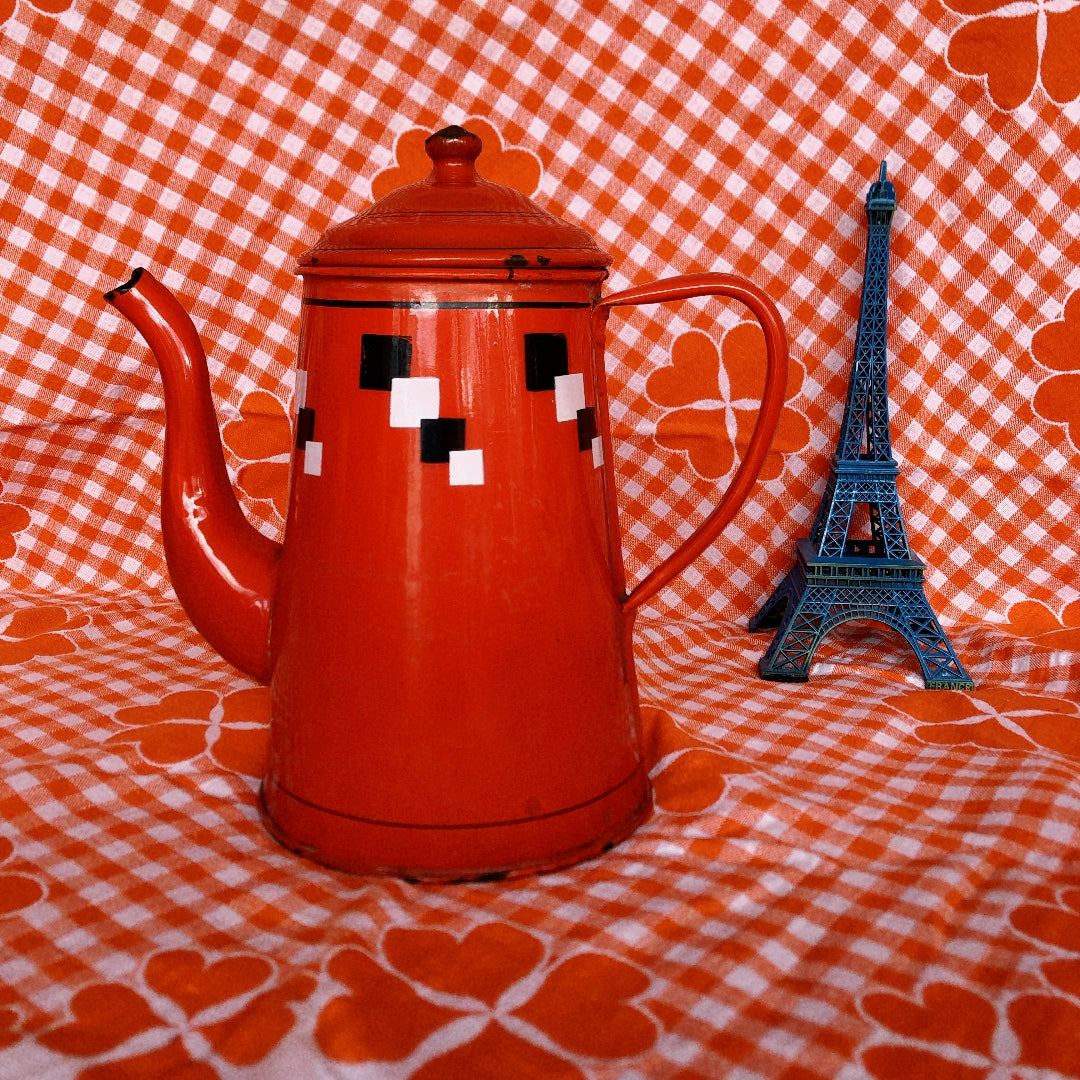 フランスアンティーク ホーロー製ポット/カフェティエール レッド フランスアンティーク・ビンテージ雑貨 ブロカント 蚤の市