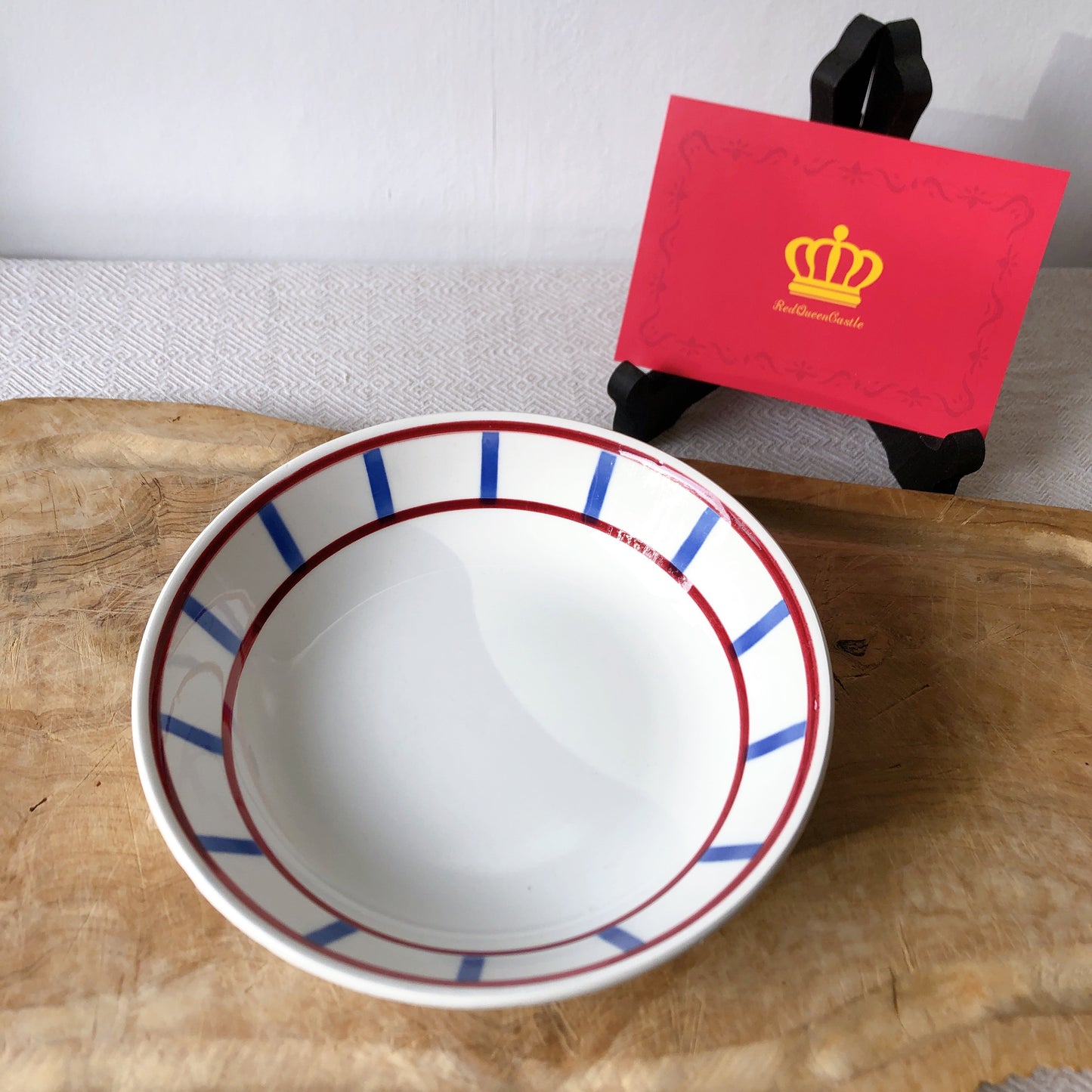 ディゴワンサルグミンヌ バスク柄 キャロットプレート 『ルージュ・マリン』A フランスアンティーク食器 フランス蚤の市・ブロカント バスク柄スーププレート キャロット皿 深皿
