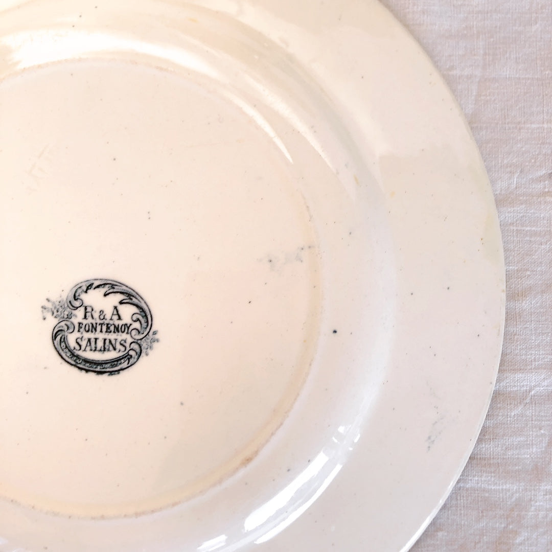 SALINS サラン 『FONTENOY』ディナープレート C フランスアンティーク食器 ブロカント 蚤の市