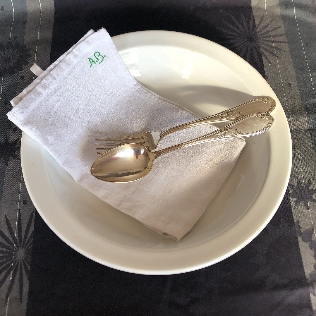 フランス アンティーク Digoin&sarreguemines ディゴワンサルグミンヌ 白い大きな深皿 29.5cm フランスアンティーク食器 ブロカント 蚤の市