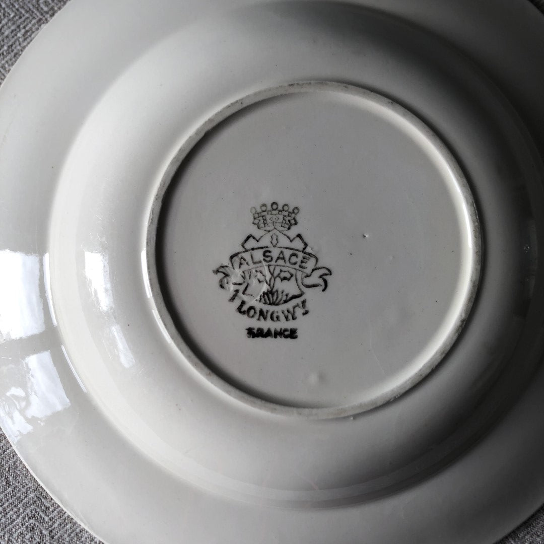 フランスアンティーク・食器・皿・プレート ブロカント Longwy Alsace・ロンウィー スーププレート E