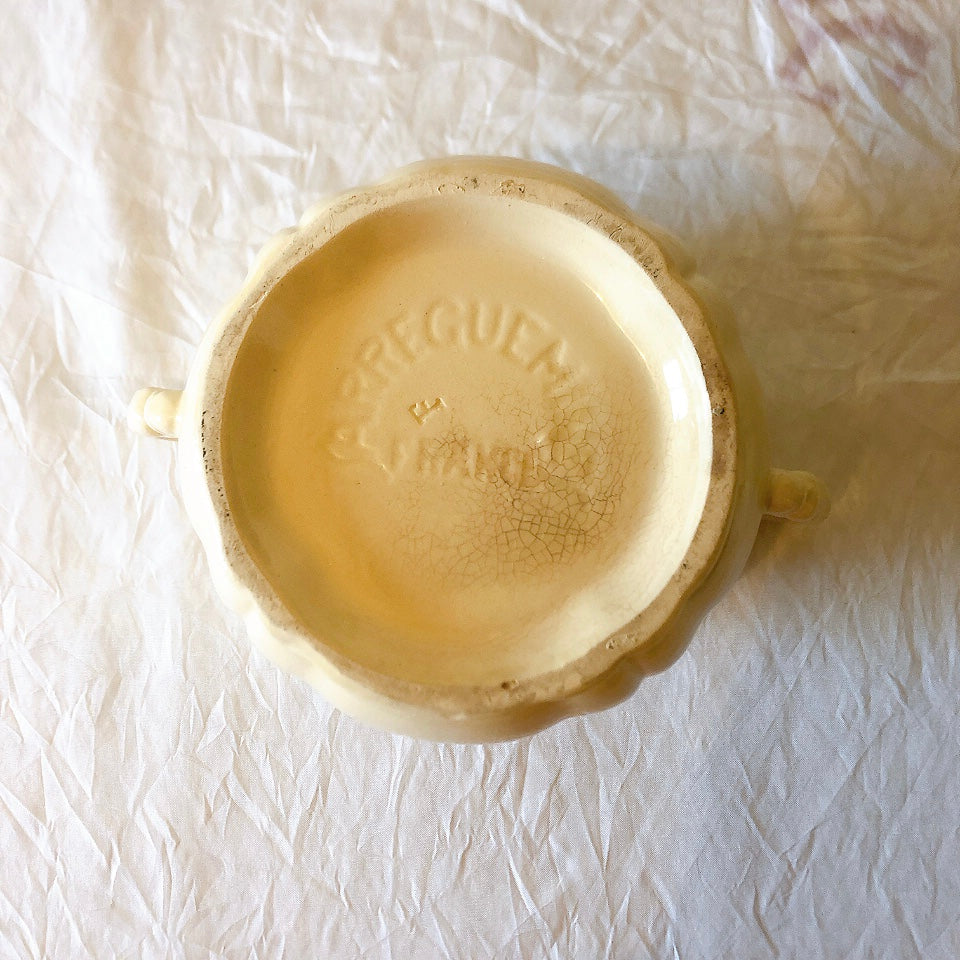 ディゴワンサルグミンヌ Digoin＆sarreguemines 花リム シュガーポット フランスアンティーク食器 フランス蚤の市・ブロカント