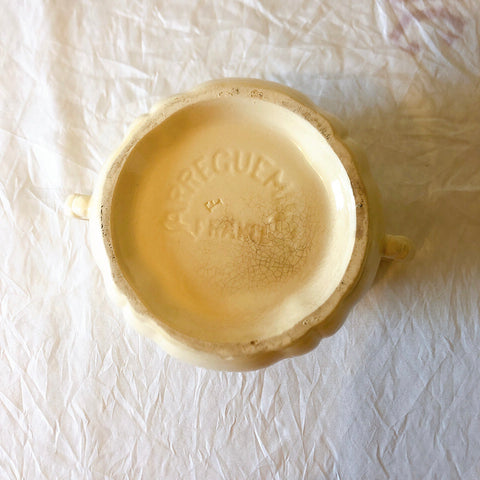 ディゴワンサルグミンヌ Digoin＆sarreguemines 花リム シュガーポット フランスアンティーク食器 フランス蚤の市・ブロカント